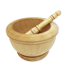 Mortier et pilon en bois brut