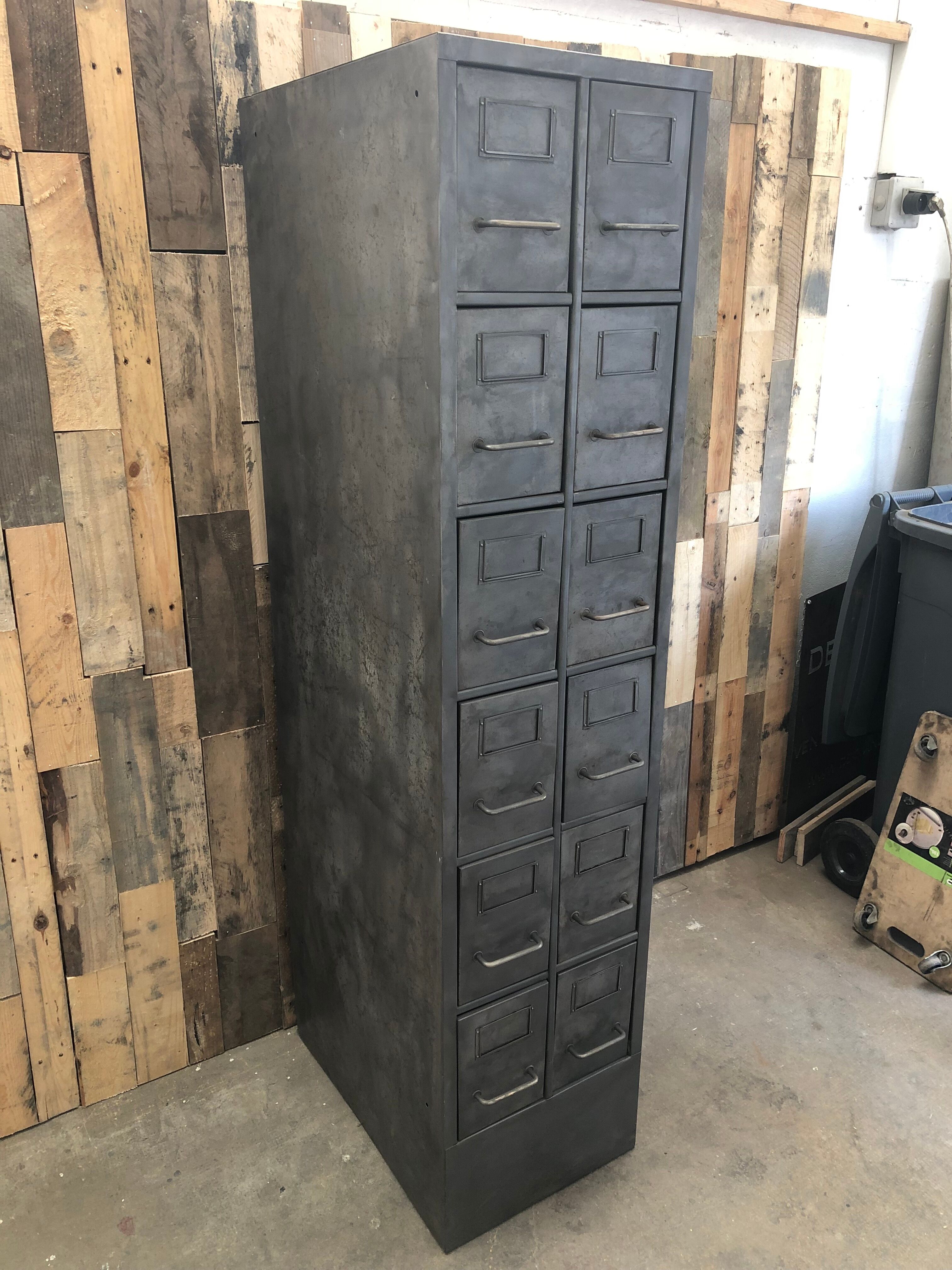 Industrial wine rack storage unit metal drawers column