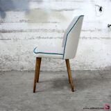 Belle chaise vintage des années 50/60 entièrement rénovée (bois, tissu, garniture).