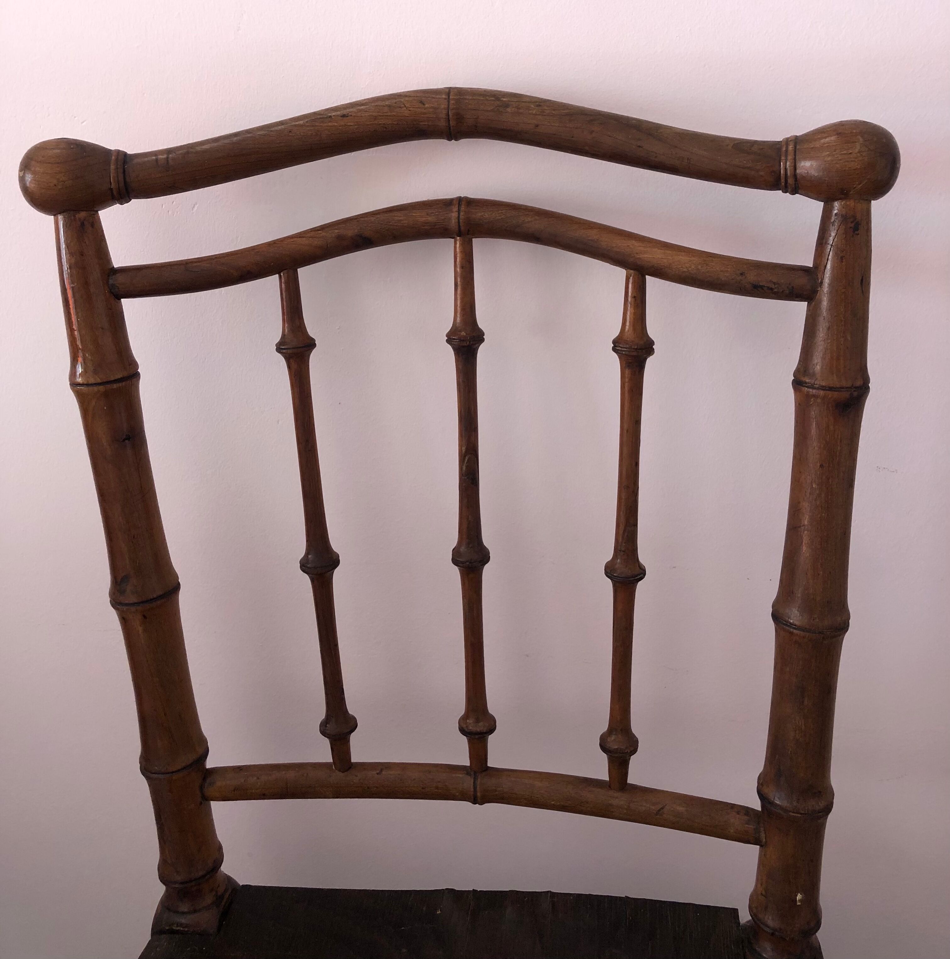 Vintage wooden and bamboo chairs