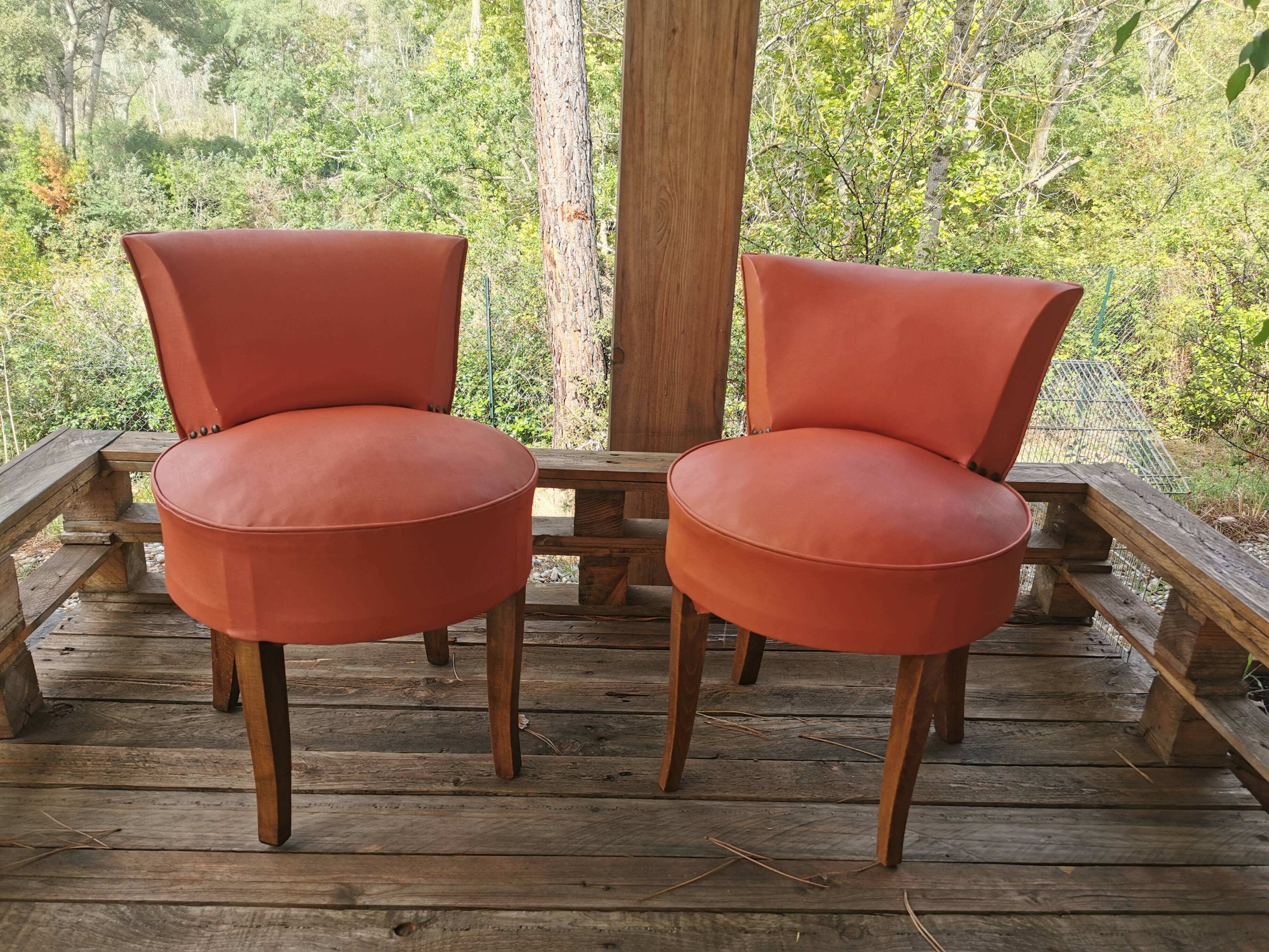 Pair of cocktail armchairs from the 50s