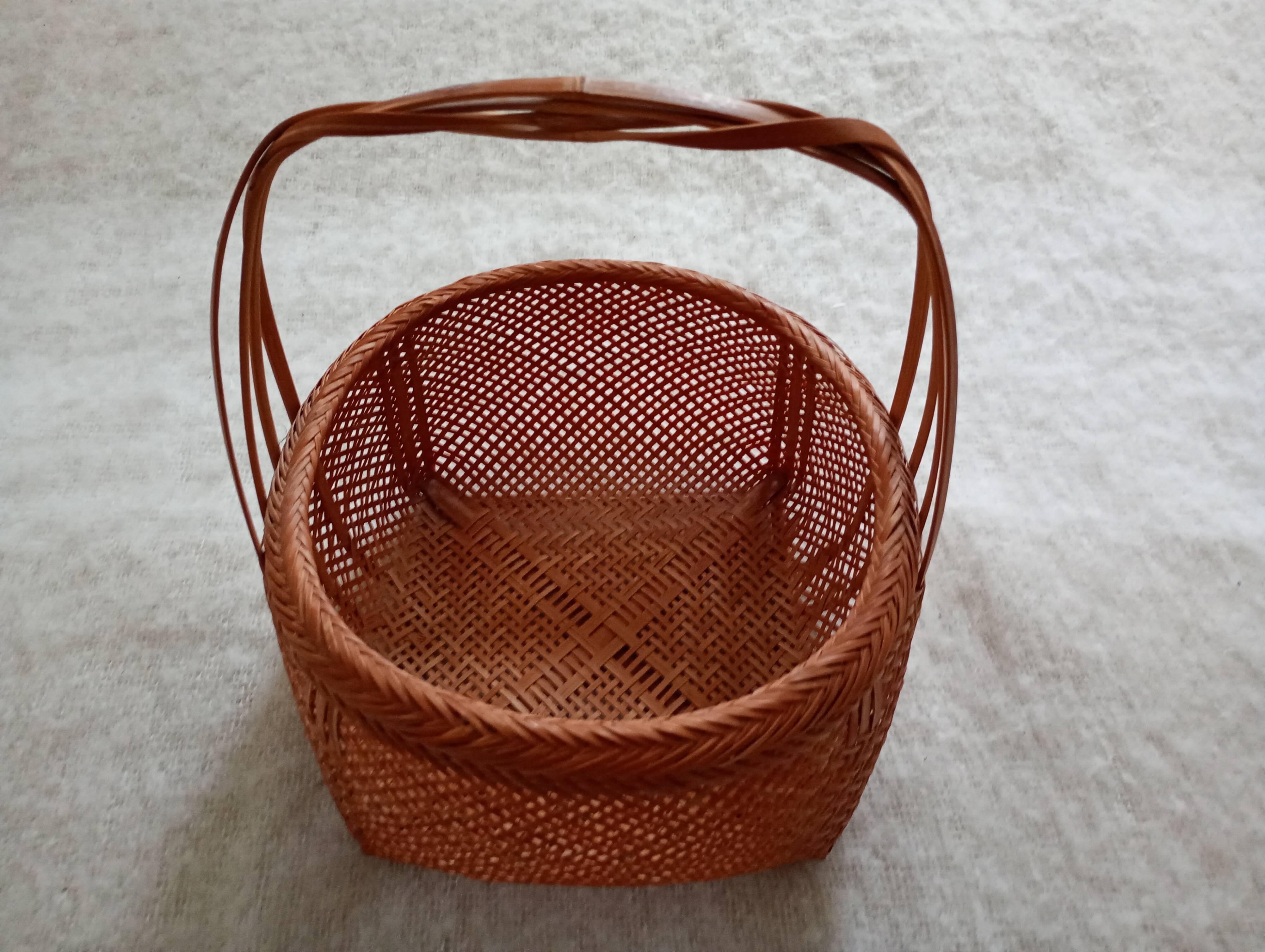 Asian woven bamboo basket