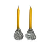 Tableware pair of crystal candlesticks JB France 20th century