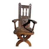 Antique oak armchair, high period