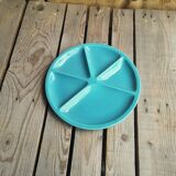 Fondue Plate Le Creuset in Turquoise Blue Ceramics