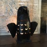 Metal owl, photophore