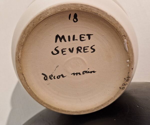 Cache pot céramique Paul Milet Sèvres 1950