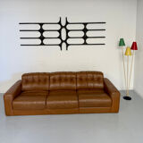 Vintage 1970s De Sede DS-40 camel leather 3-seater sofa.