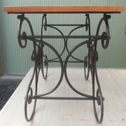 Wrought iron and bronze butcher's table