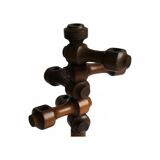 Adjustable wooden turned candelabra, 1970s.
