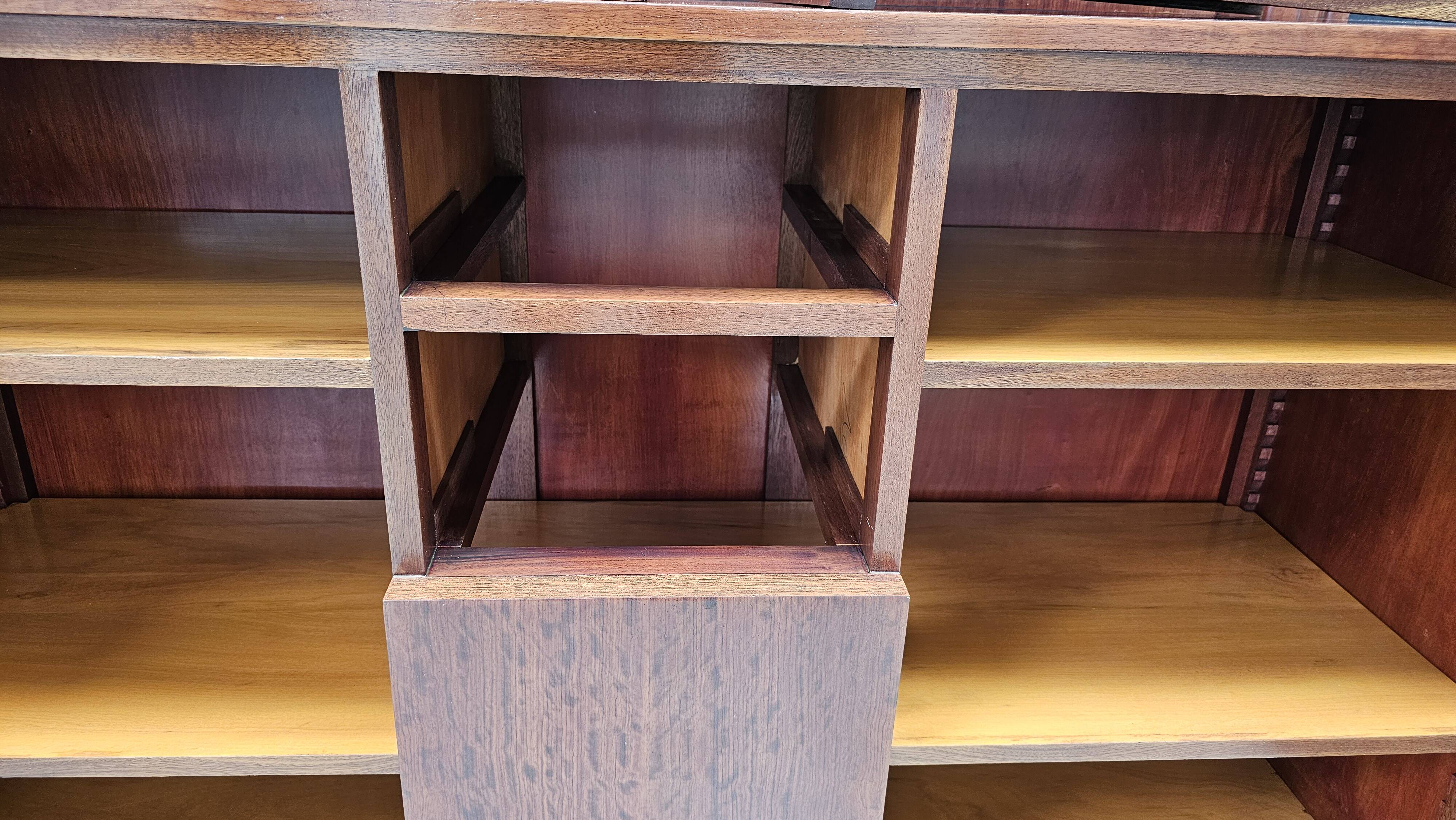 Art Deco buffet by Saddier & Fils in solid rosewood and veneer.
