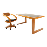 Mid-Century Desk and Matching Chair by Massimo Scolari for Giorgetti, Italy
