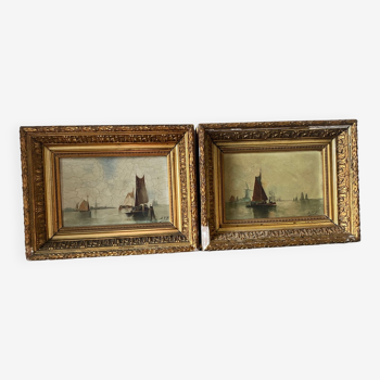 2 signed seascapes from the 19th century