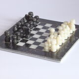 Marble and alabaster chess set, 1970s.