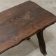 Ensemble table basse et tabourets brutaliste en pin noirci 1960