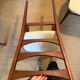 Pair of vintage wood and corduroy chairs