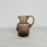 La Rochère pink bubble glass pitcher, vintage