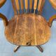 Antique American oak office chair with armrests 1920s