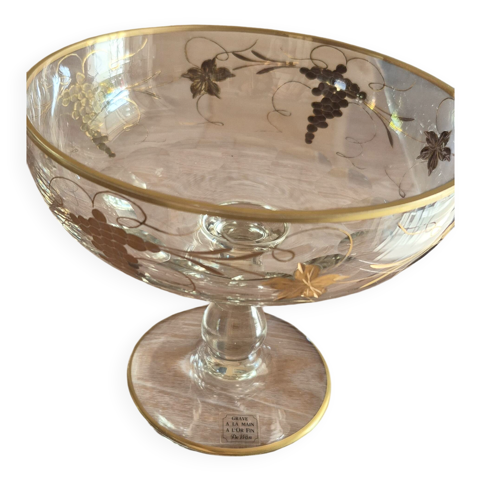 Coupe a fruit dorée a l'or fin