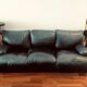 Leather 3-seater sofa