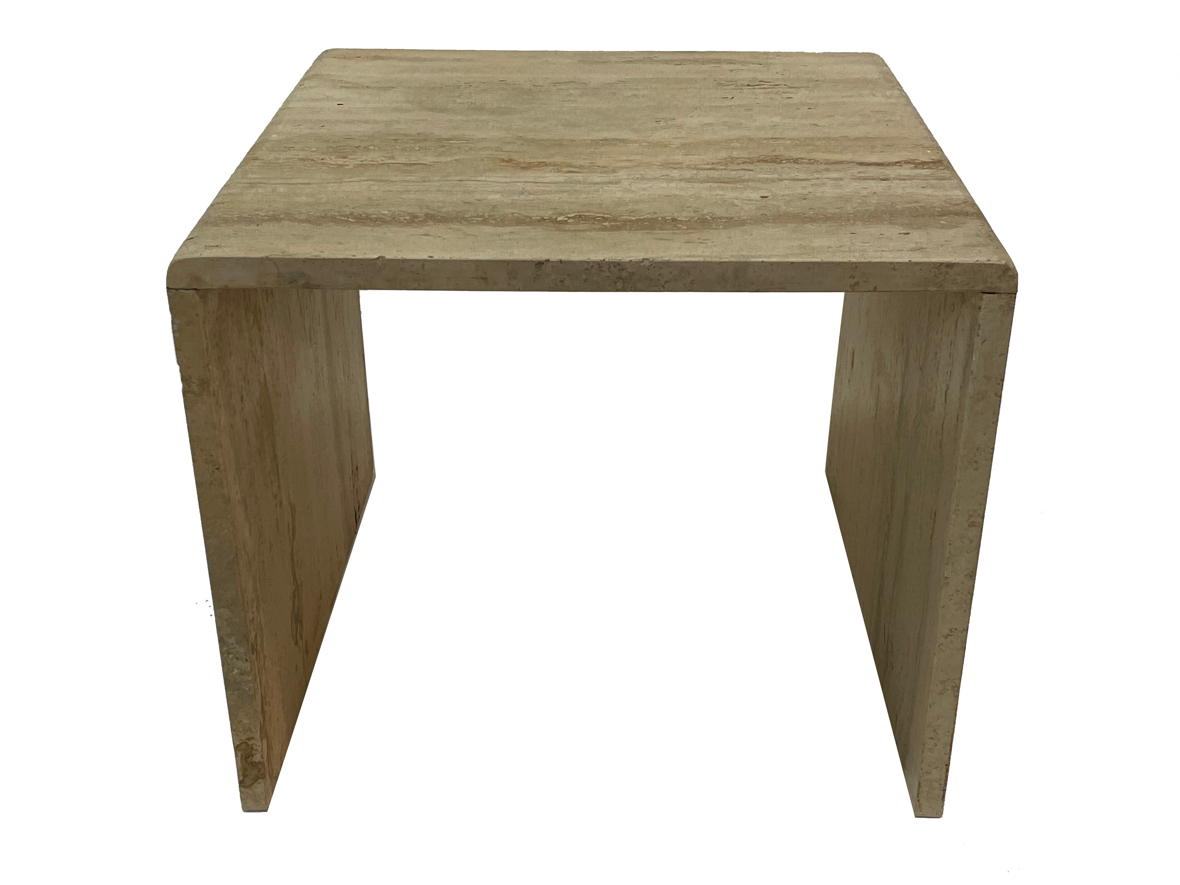 Italian travertine pull out tables, 1970
