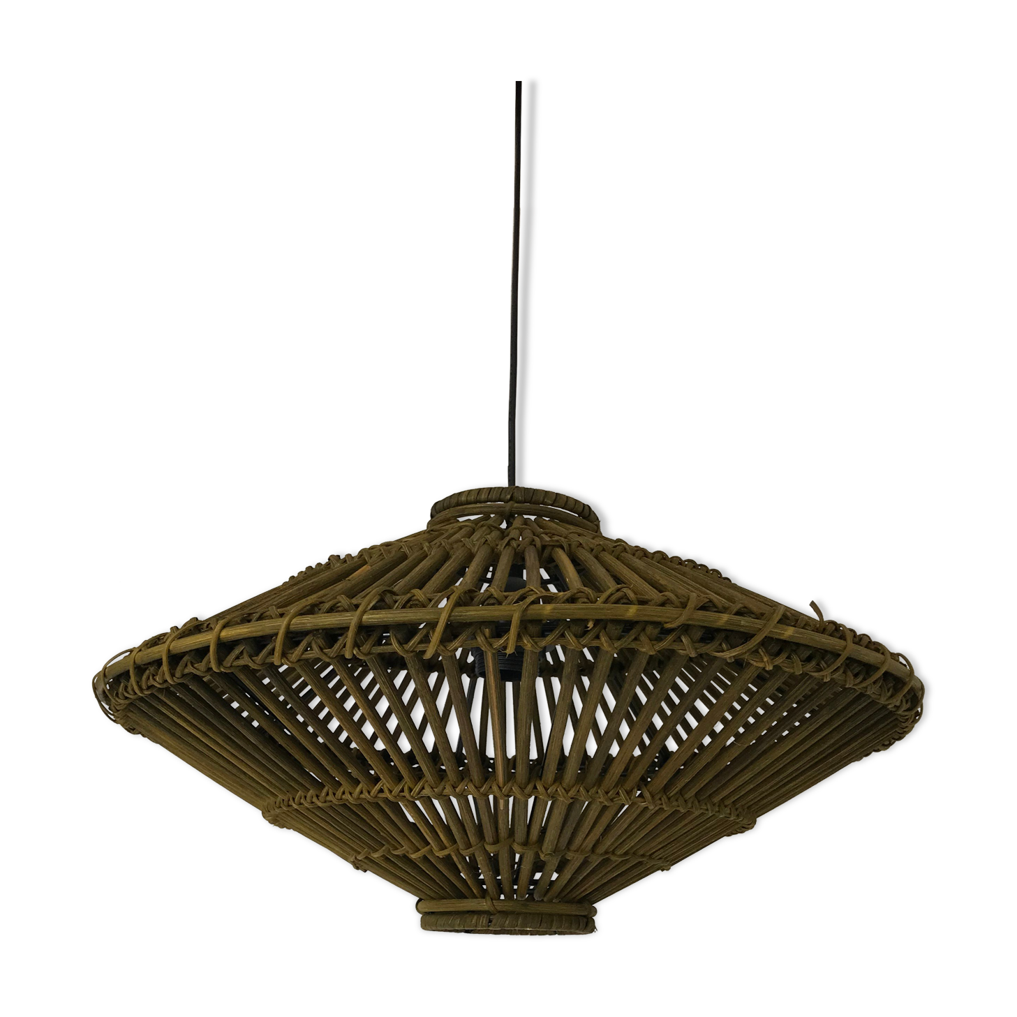 Vintage rattan hanging lamp