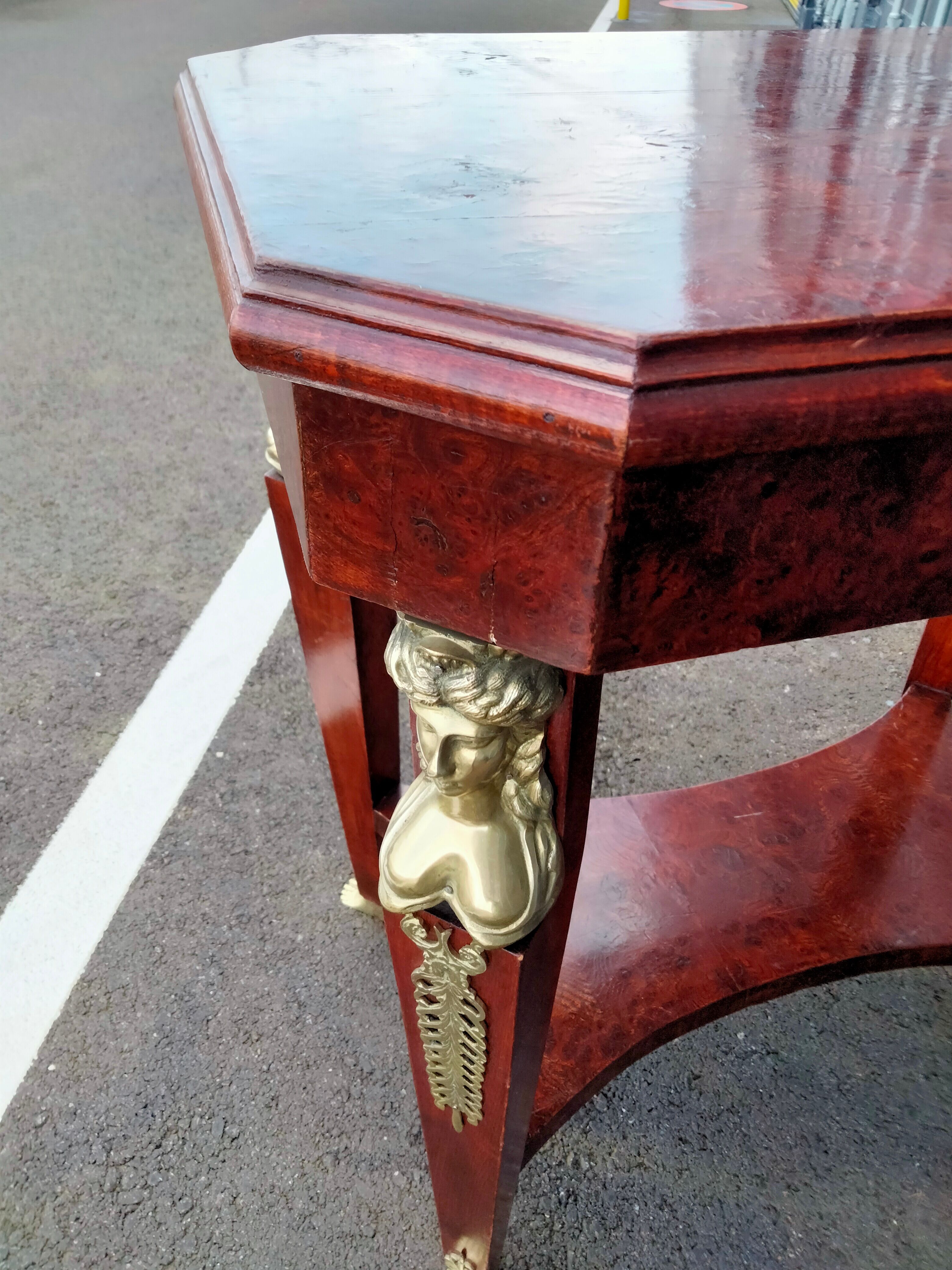 Table gueridon old decoration bronze empire