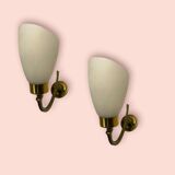 Vintage opaline glass sconces, 1960s