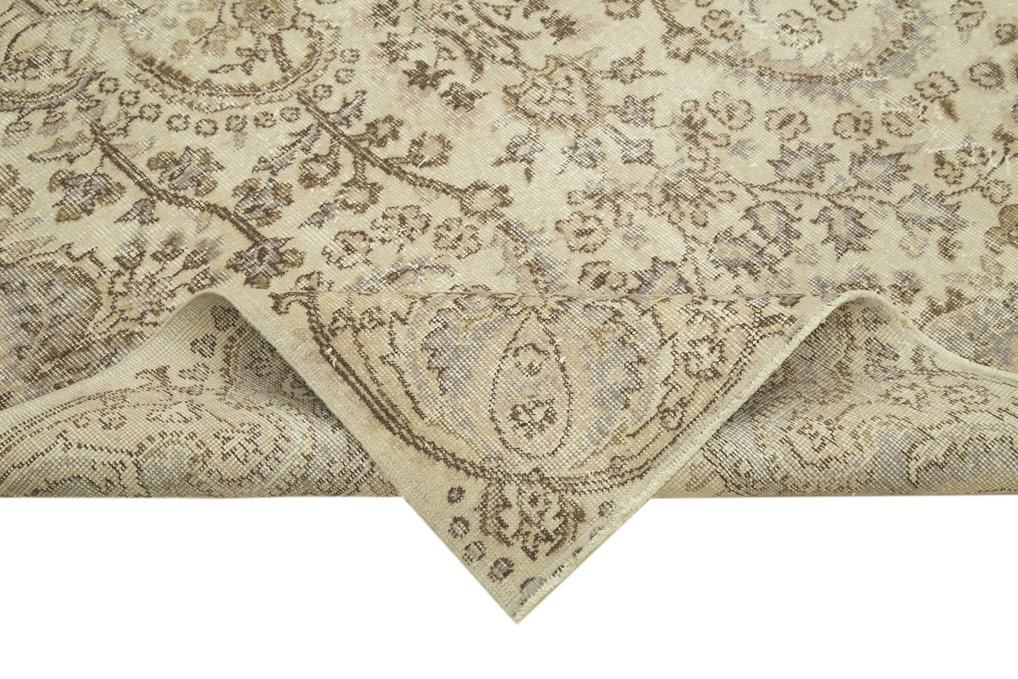 Handwoven anatolian beige rug 167 cm x 270 cm