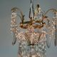 Bronze chandelier with cut crystal pendants, circa 1800.