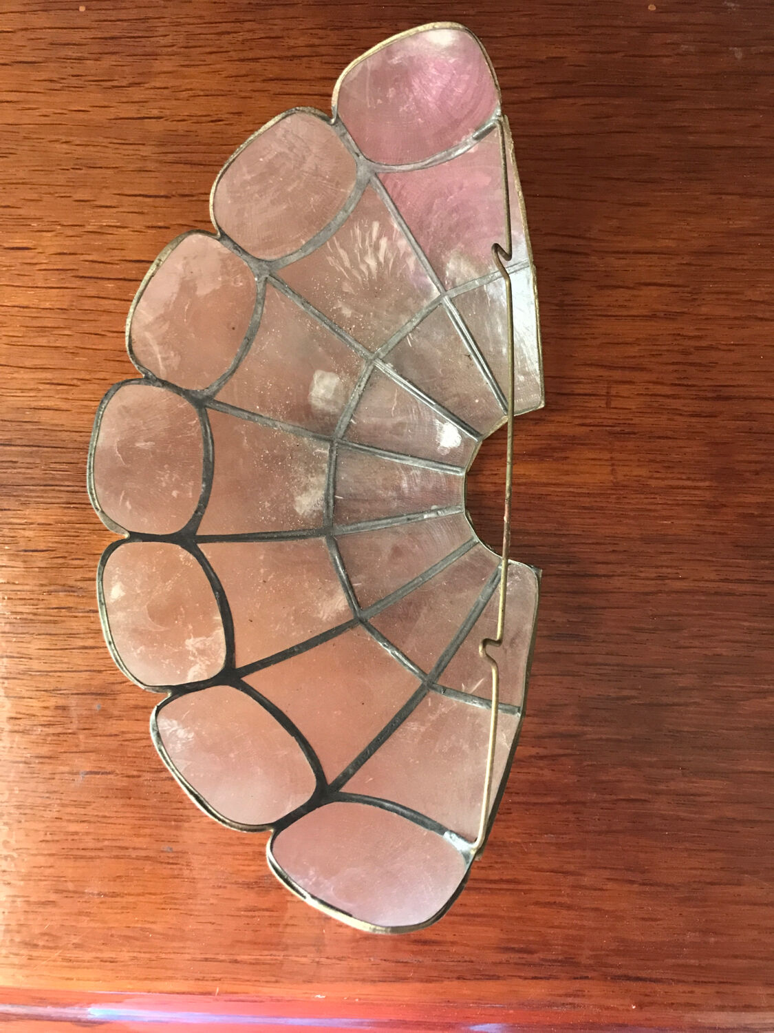 Three mother-of-pearl sconces