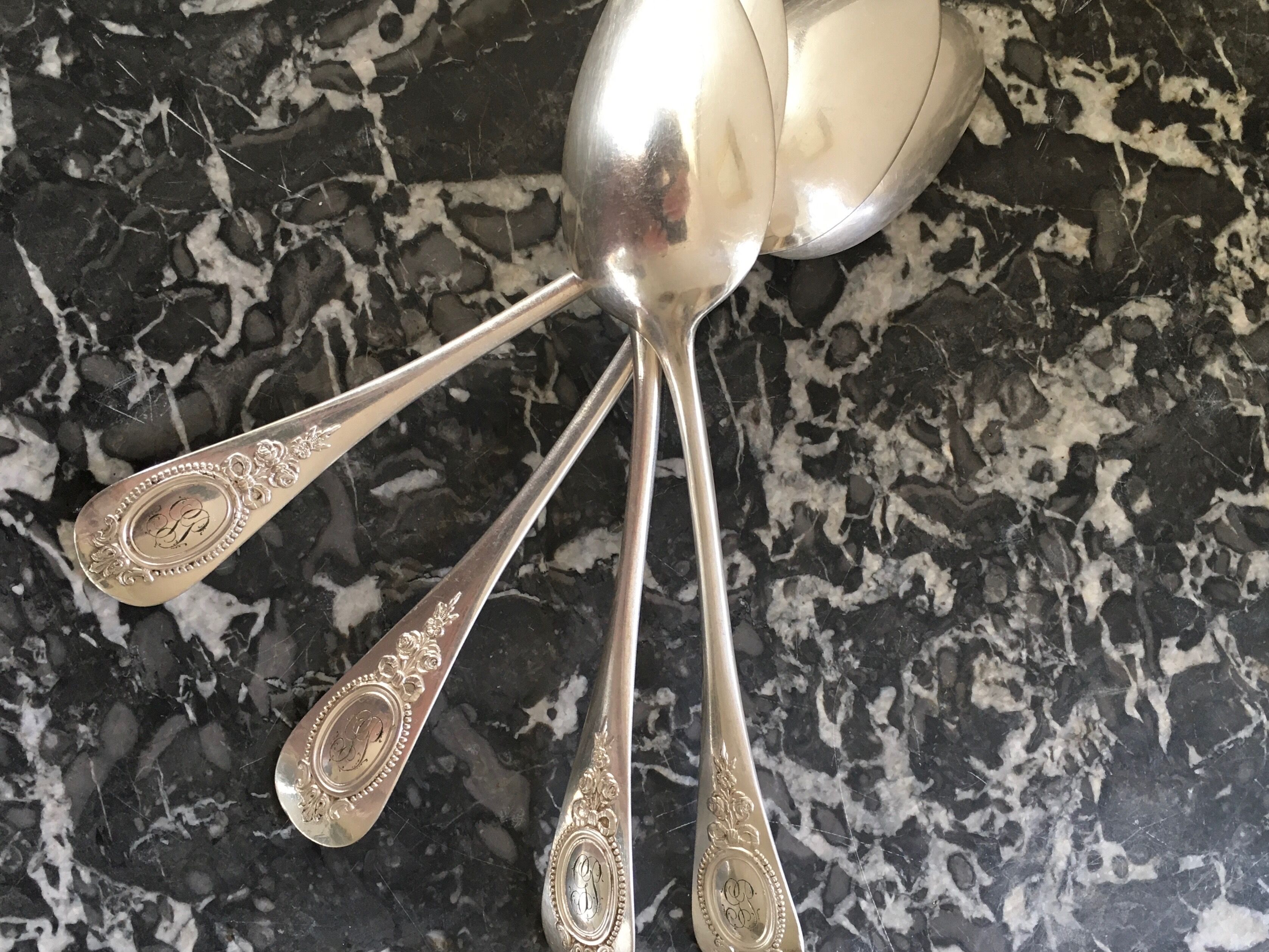 Cailar Bayard silver metal soup spoons