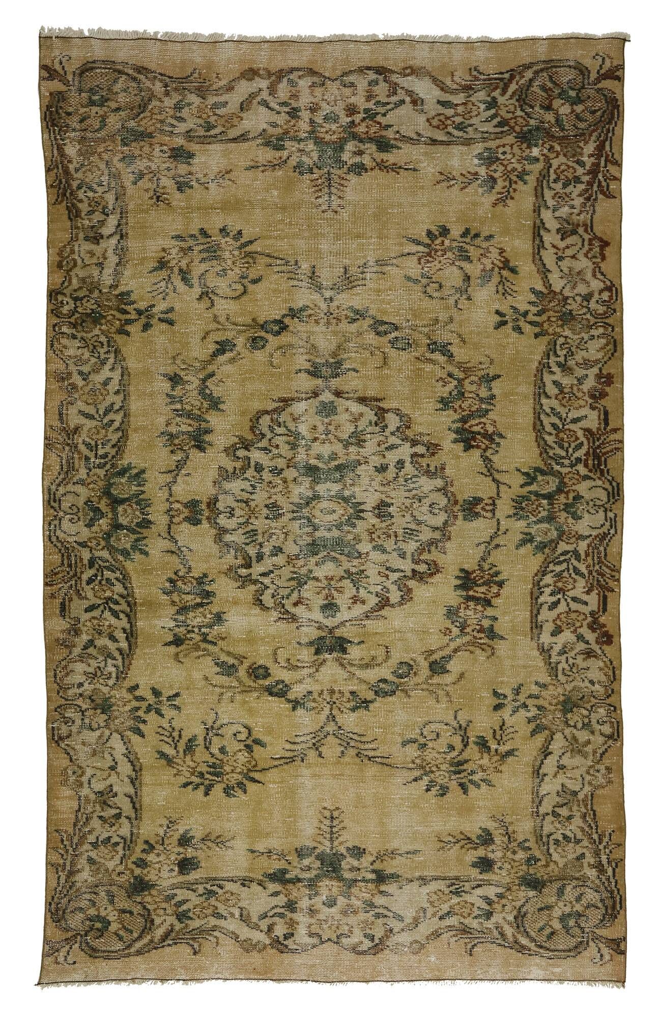 Turkish Anatolian Handmade Vintage Area Rug 262 cm x 160 cm