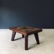 Brutalist Rustic Slate Tile & Oak Coffee Table, Belgium, 1960s
