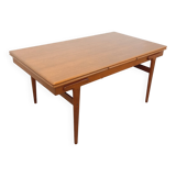 Vintage rectangular Scandinavian dining table by Ejvind A. Johansson teak
