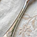 10 Vintage Rocaille Style Metal Soup Spoons