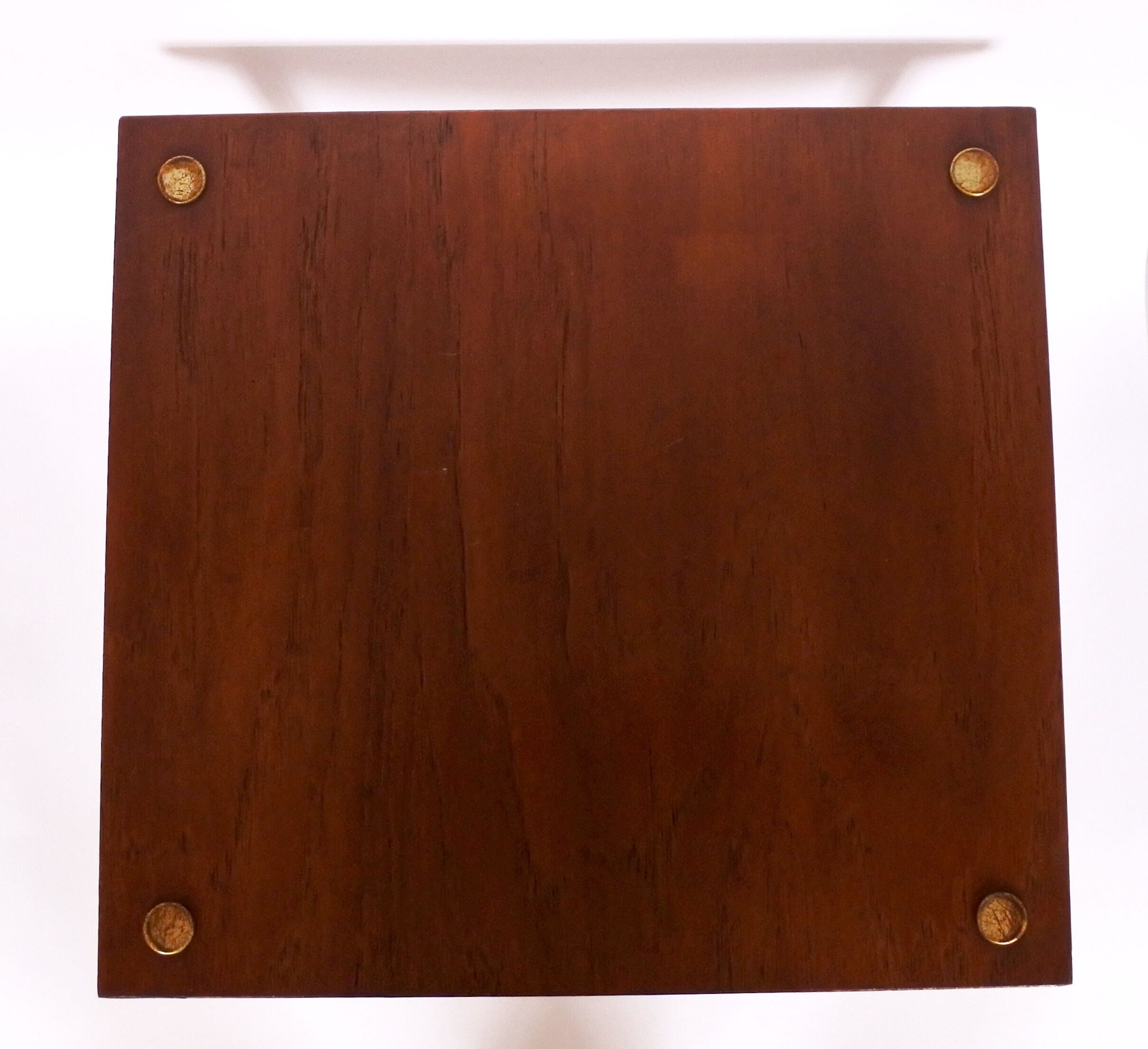 Teak wood side table with brass details