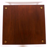 Teak wood side table with brass details