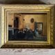 Pair of paintings, animated family scenes, oils on canvas, early 19th century