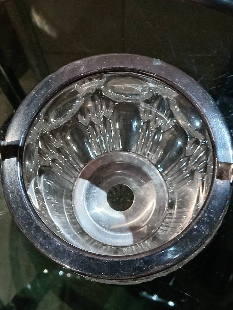 Sheffield crystal ice bucket, 1960s