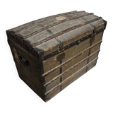 Large antique wooden trunk