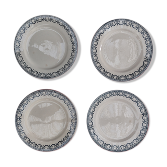 Lot de 4 assiettes terre de fer