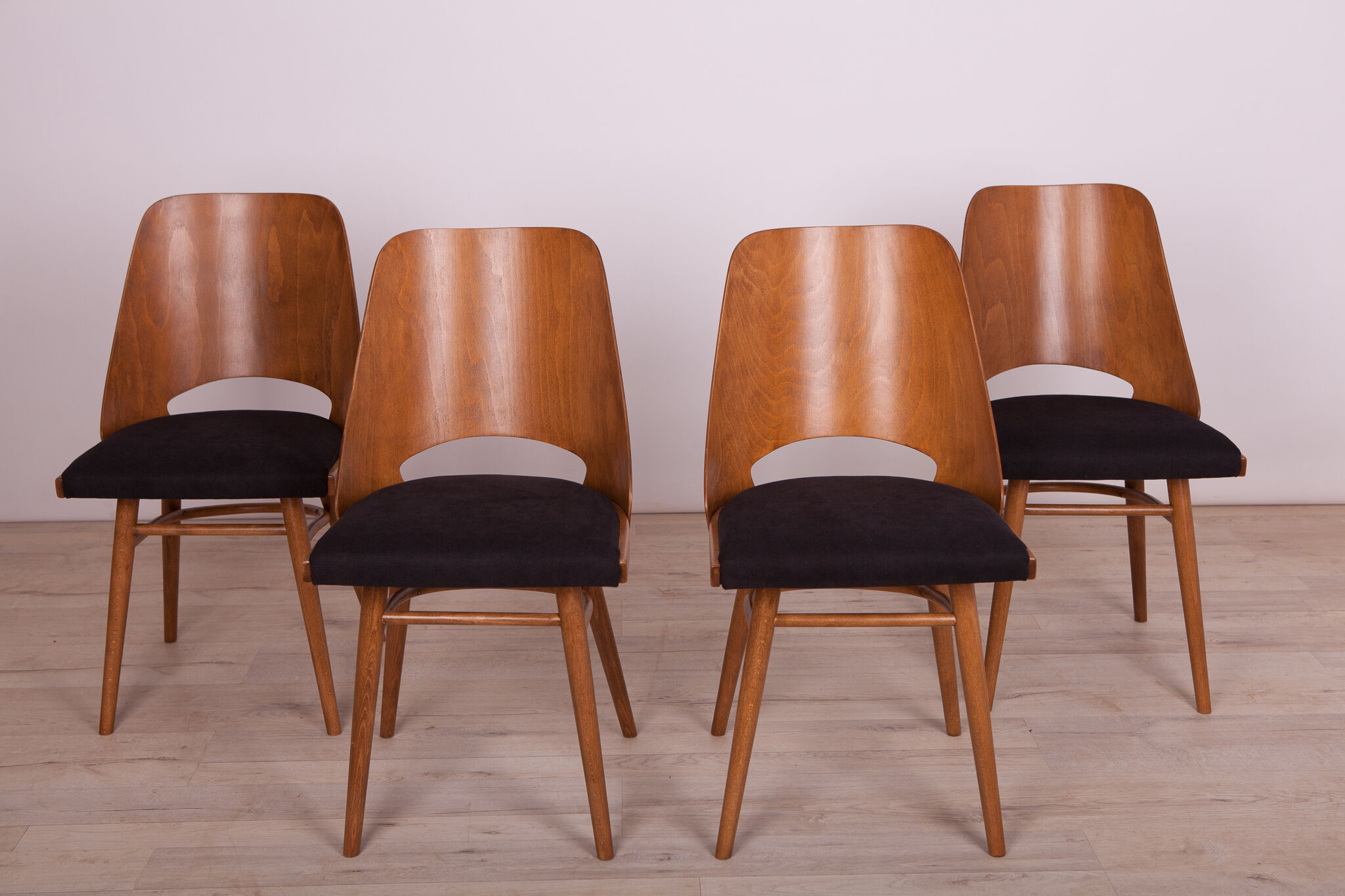 4 lollipop dining chairs from tatra, 1960s