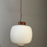Suspension Reggiani opaline and teak
