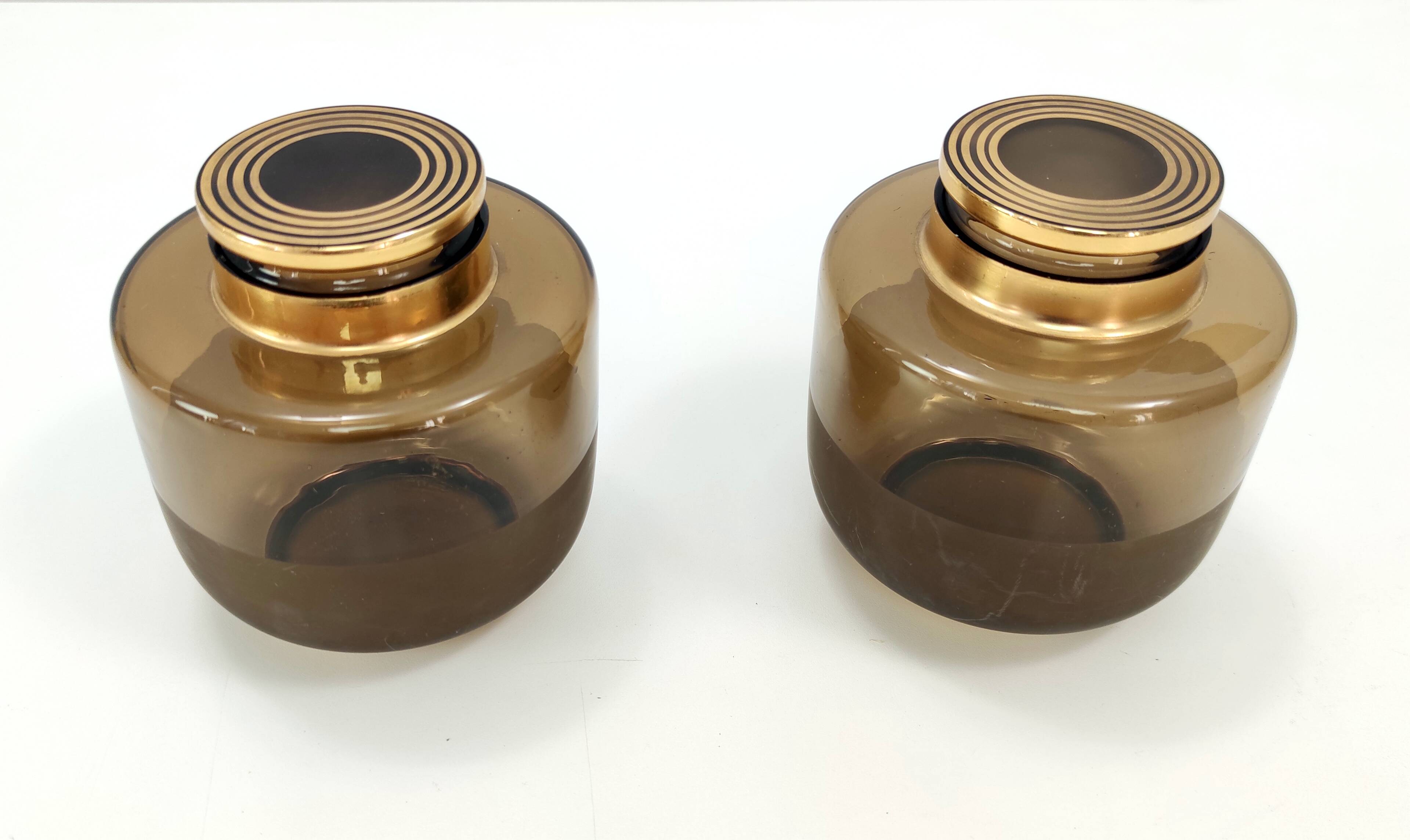 Art Deco Brown Blown Glass Vase, Italy