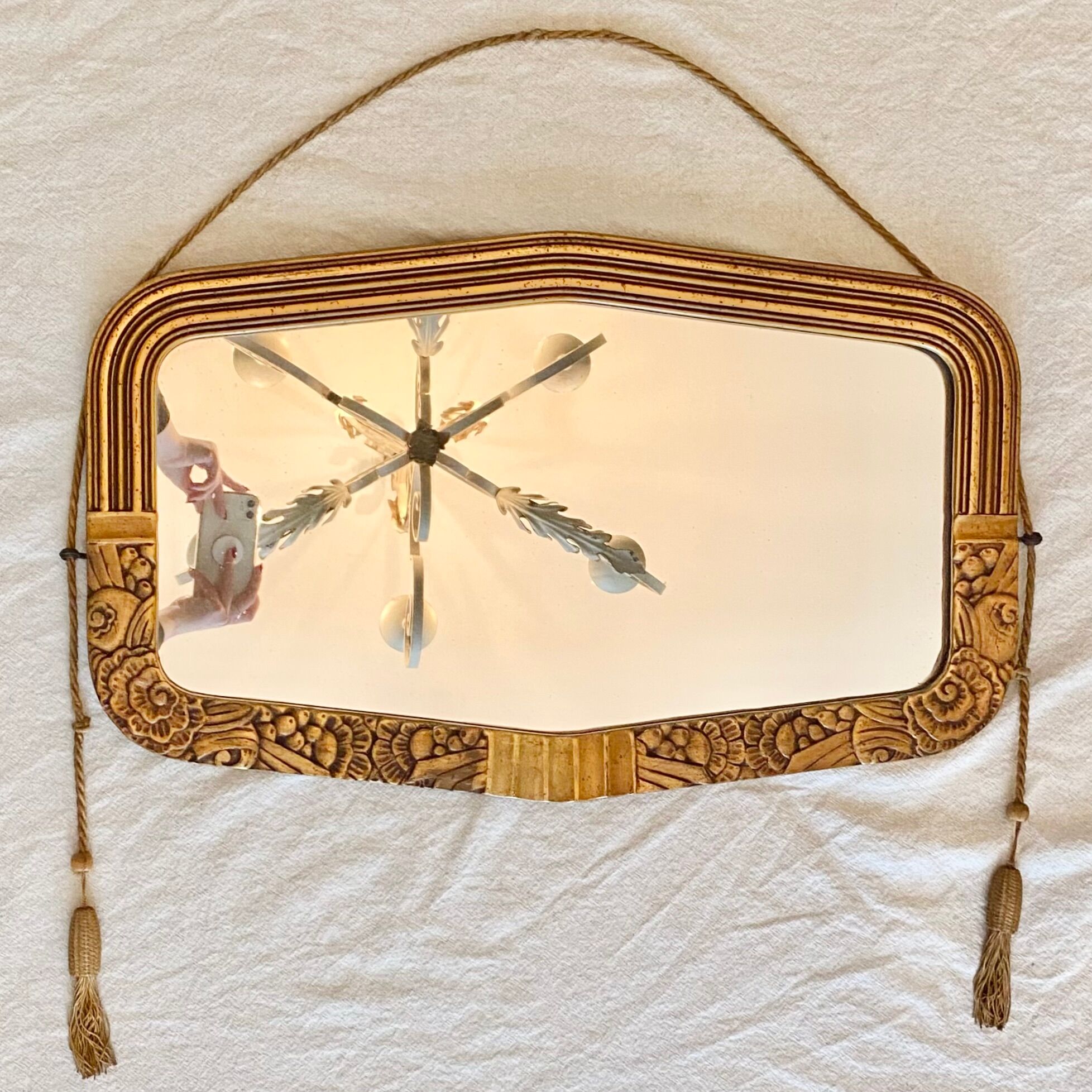 Golden art deco mirror