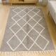 Carpet beni ourain cream with black diamonds wool