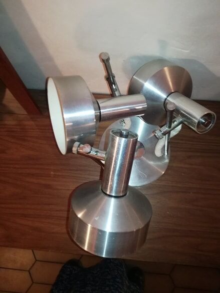 Ceiling luminaire, Wall lamp, stainless steel 1970