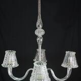 Luxury Art Decò Barovier e Toso Chandelier, Murano "Bubble" Glass, 1950s