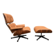 Vitra Eames Lounge chair XL + Ottoman, Cognac leder & Santos Palissander